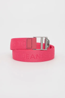foto ремінь tommy jeans ess webbing belt жіночий колір рожевий