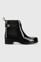 foto гумові чоботи tommy hilfiger ankle rainboot with metal detail жіночі колір чорний