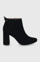 foto шкіряні черевики wojas жіночі колір чорний каблук блок