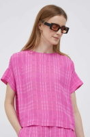 foto блузка emporio armani жіноча колір рожевий однотонна