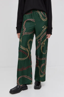 foto штани victoria beckham жіночі колір зелений широке висока посадка