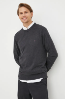 foto светр з домішкою кашеміру tommy hilfiger чоловічий колір сірий легкий