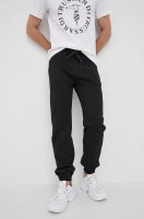 foto бавовняні штани trussardi чоловічі колір чорний однотонні