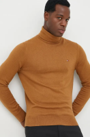foto светр з домішкою кашеміру tommy hilfiger чоловічий колір коричневий легкий гольф