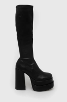 foto чоботи steve madden cypress жіночі колір чорний каблук блок