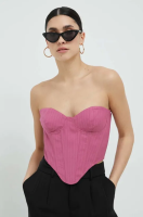 foto топ bardot жіноча колір фіолетовий візерунок