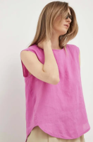 foto льняна блузка united colors of benetton колір фіолетовий однотонна