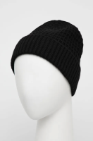 foto шапка з домішкою вовни sisley колір чорний з тонкого трикотажу