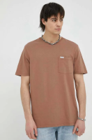 foto бавовняна футболка wrangler колір коричневий однотонна