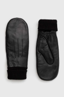 foto шкіряні рукавички only жіночі колір чорний