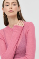 foto вовняний светр victoria beckham жіночий колір рожевий легкий