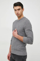 foto бавовняний светр tommy hilfiger чоловічий колір сірий легкий