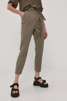 foto штани vero moda жіночі колір зелений прямі висока посадка