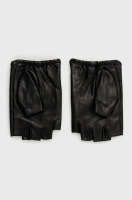 foto шкіряні рукавички karl lagerfeld жіночі колір чорний
