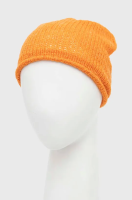 foto шапка з домішкою вовни united colors of benetton колір помаранчевий з тонкого трикотажу