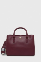 foto шкіряна сумочка lauren ralph lauren колір бордовий
