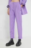 foto штани vila жіночі колір фіолетовий пряме висока посадка