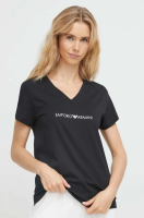 foto бавовняна футболка lounge emporio armani underwear колір чорний