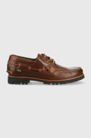 foto шкіряні туфлі polo ralph lauren ranger deck чоловічі колір коричневий 812898336001