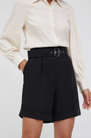 foto шорти woolrich жіночі колір чорний однотонні висока посадка