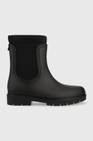 foto гумові чоботи tommy hilfiger rain boot ankle жіночі колір чорний