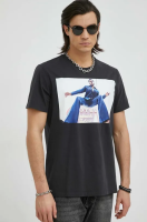 foto бавовняна футболка wrangler x leon bridges колір сірий з принтом