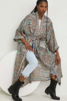 foto шовковий халат answear lab колір бірюзовий