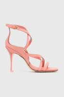 foto шкіряні туфлі tommy hilfiger elevated th high heel колір рожевий