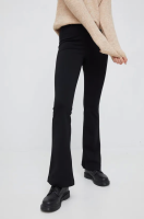 foto штани vero moda жіночі колір чорний кльош висока посадка