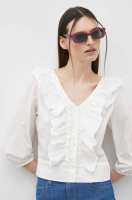 foto бавовняна сорочка wrangler жіноча колір білий