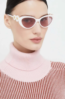 foto сонцезахисні окуляри versace жіночі колір білий