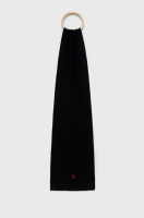 foto вовняний шарф polo ralph lauren колір чорний однотонний