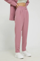 foto штани vero moda жіночі колір рожевий пряме висока посадка