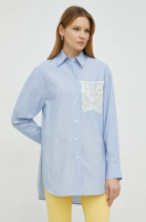 foto бавовняна сорочка twinset жіноча regular класичний комір