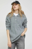 foto светр volcom жіночий колір сірий теплий