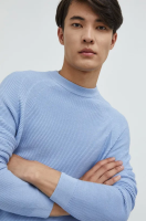 foto бавовняний светер tom tailor чоловічий колір фіолетовий