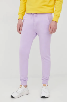foto бавовняні штани united colors of benetton чоловічі колір фіолетовий однотонні