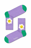 foto шкарпетки happy socks light purple smiley daisy 1/2 колір фіолетовий