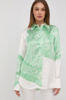 foto сорочка victoria beckham жіноча колір зелений relaxed класичний комір