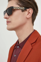 foto сонцезахисні окуляри versace чоловічі колір коричневий