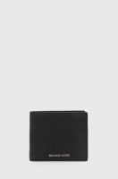 foto шкіряний гаманець michael kors чоловічий колір чорний