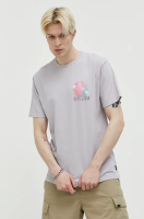 foto бавовняна футболка volcom колір фіолетовий з принтом