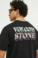 foto бавовняна футболка volcom колір чорний візерунок