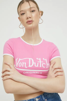 foto футболка von dutch жіночий колір рожевий
