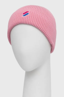 foto шапка superdry колір рожевий з товстого трикотажу з бавовни