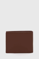 foto шкіряний гаманець tommy hilfiger чоловічий колір коричневий