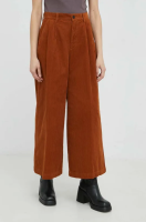 foto вельветові штани wrangler super wide leg nutmeg brown жіночі колір коричневий широкі висока посадка