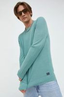 foto бавовняний светер tom tailor чоловічий колір зелений легкий