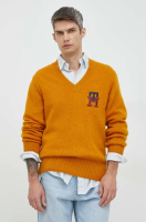 foto вовняний светр tommy hilfiger чоловічий колір коричневий легкий