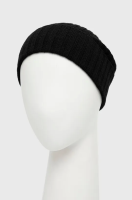 foto шапка з вовною sisley колір чорний з тонкого трикотажу